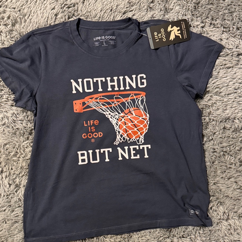 Life Is Good Dark Blue Basketball Tee